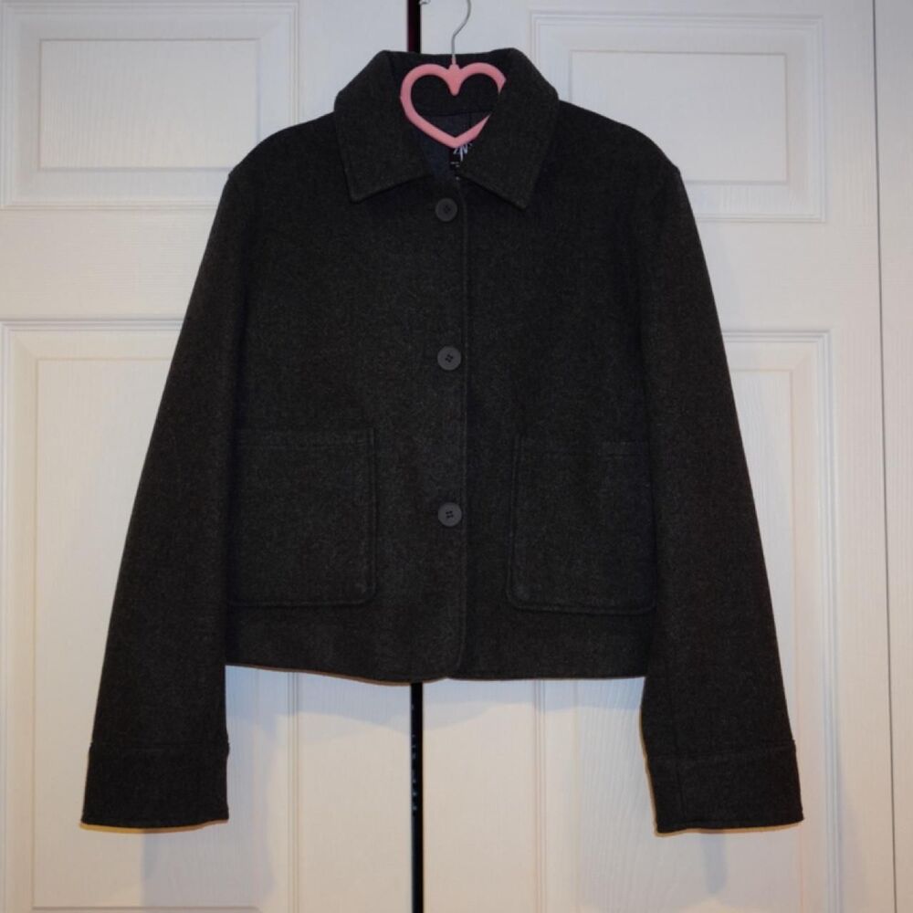 Zara Women's Grey and Black Jacket